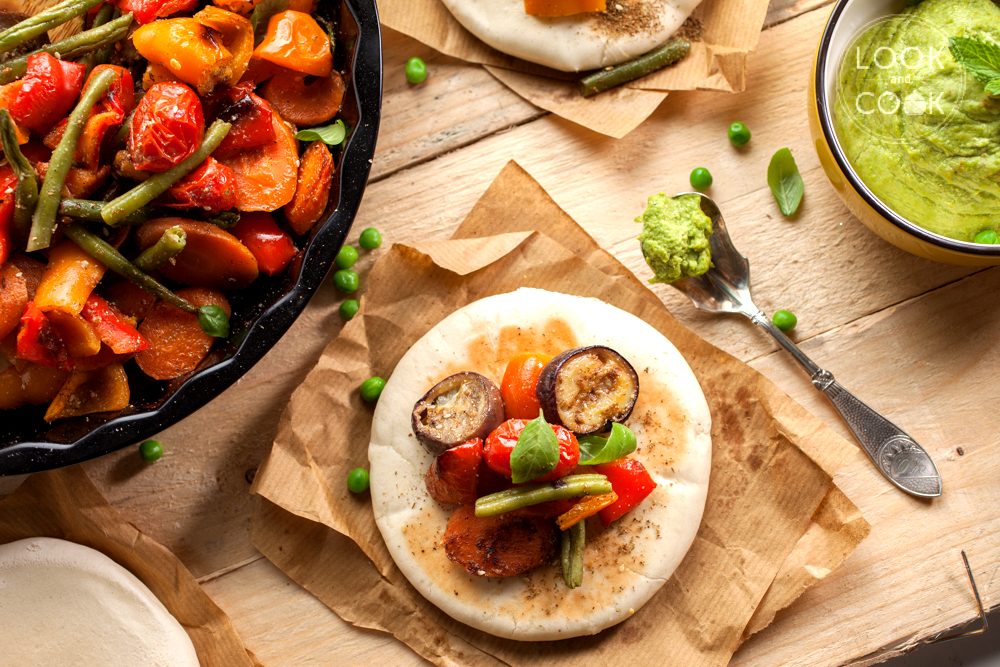 Look And Cook: Roast veg flatbread